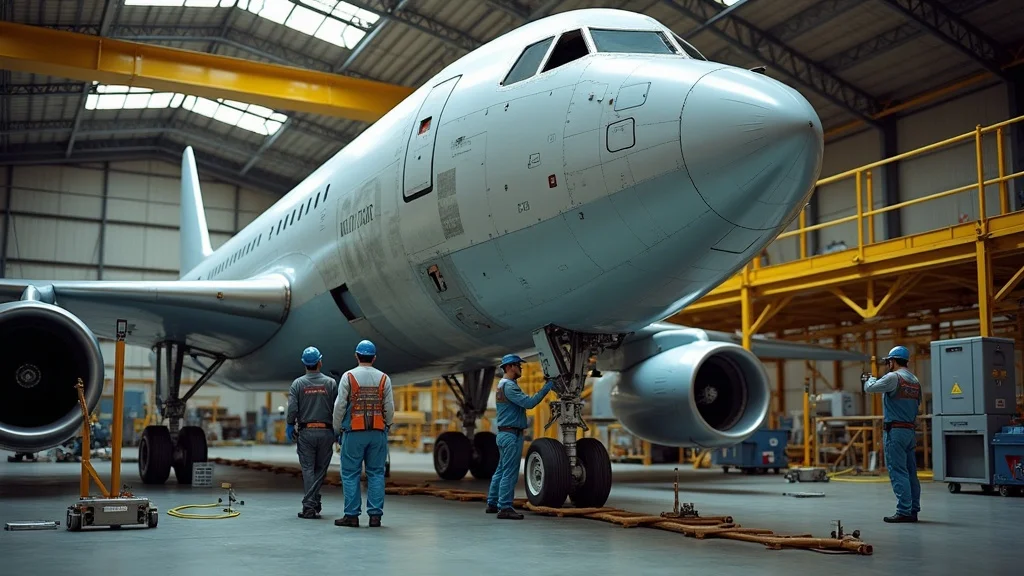 Restoration experts working KC-135 fuselage panels teamwork hangar macro detail hands metalwork aviation history