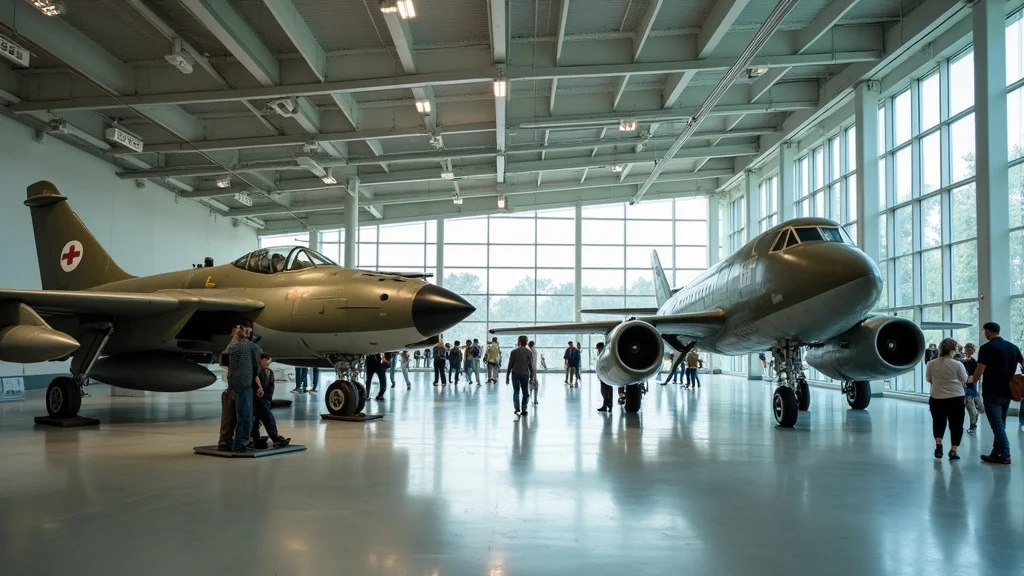 Comparison between a pristine factory-fresh and authentic combat-worn military aircraft restoration in a museum